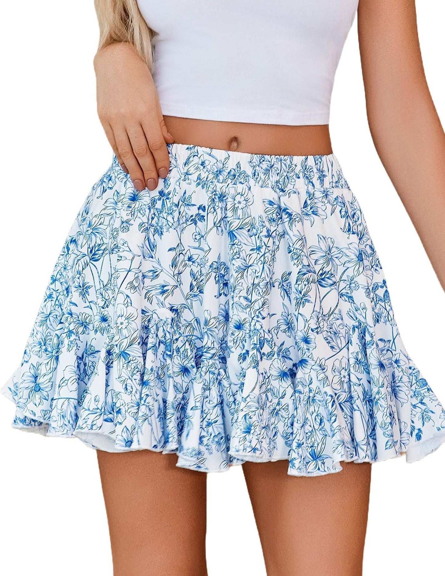 Women's Bohemian Ruffled Mini Skirt