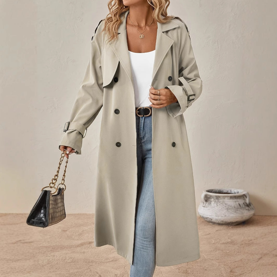 Belted Trench Coat with Shoulder Strap