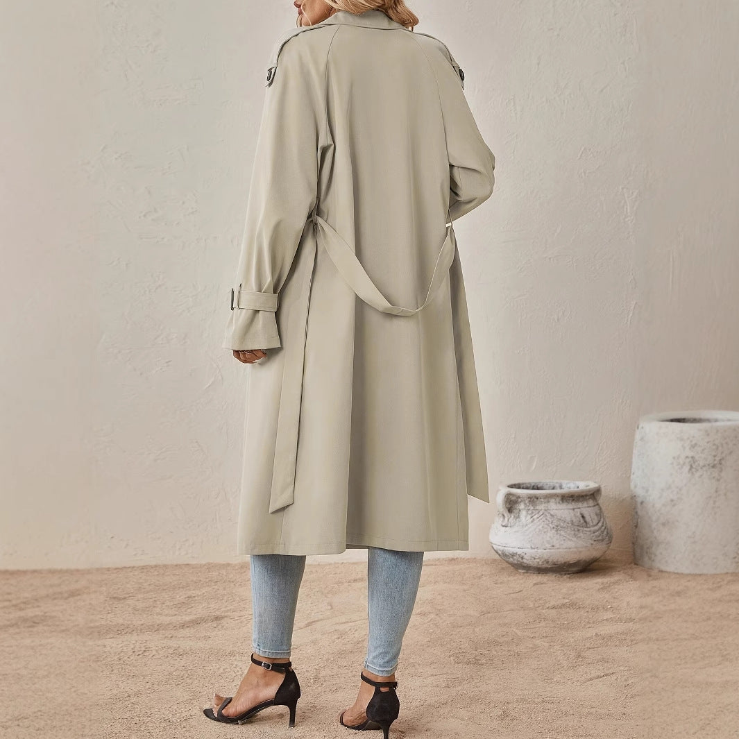 Belted Trench Coat with Shoulder Strap