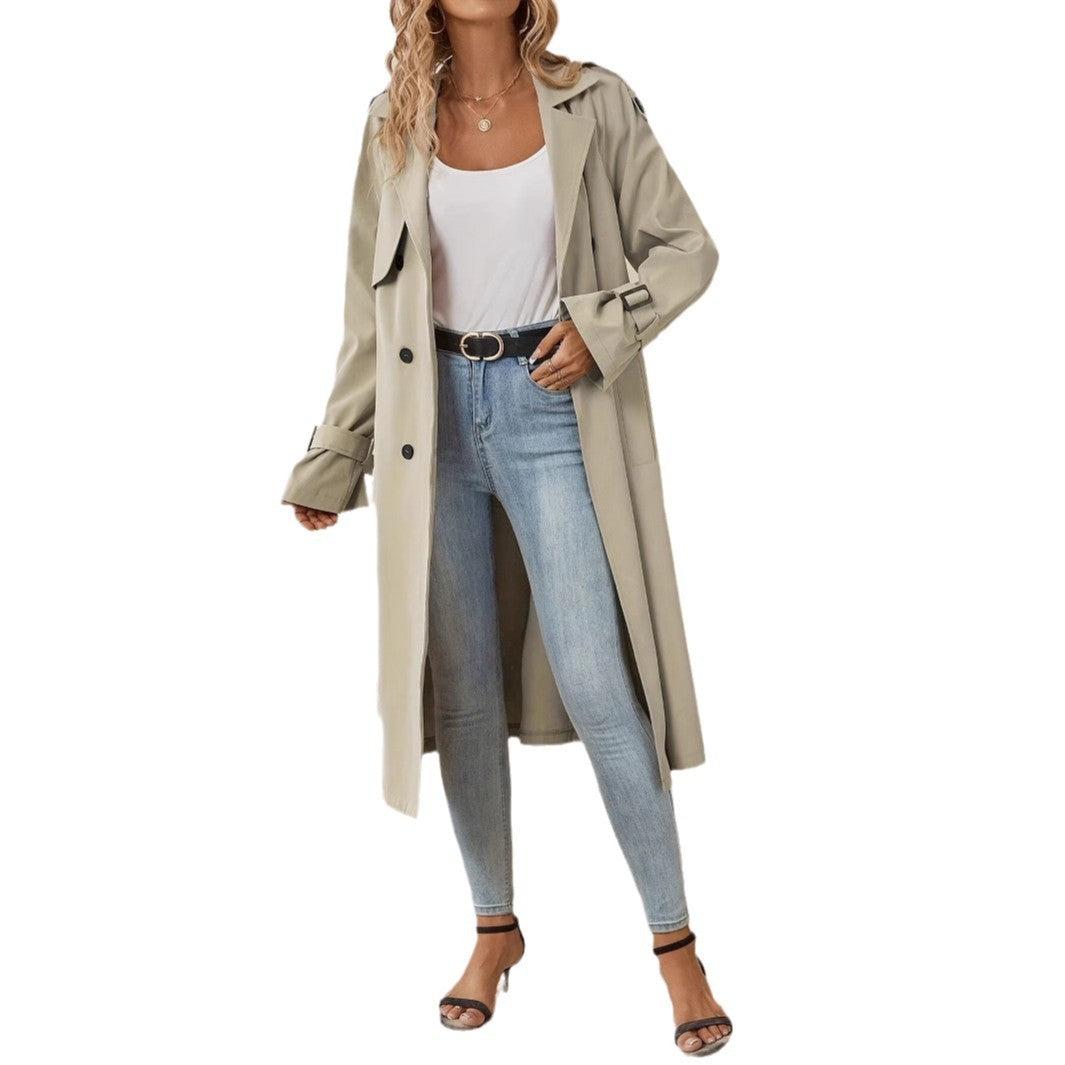 Belted Trench Coat with Shoulder Strap