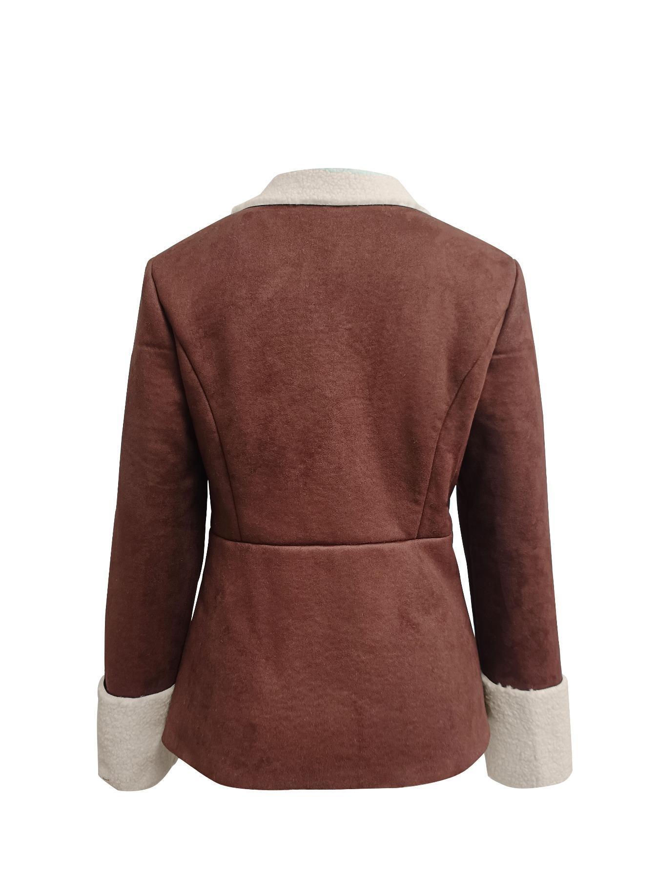 Cold-Proof Velvet Integrated Collar Coat