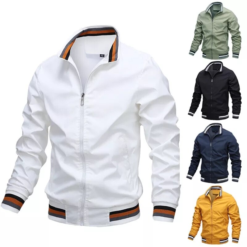 Women's casual zipper bomber jacket with seam pockets