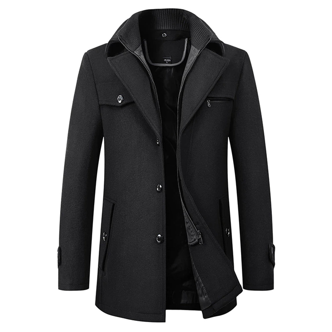 Casual men's jacket with double collar