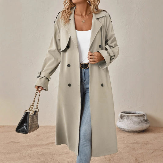 Belted Trench Coat with Shoulder Strap