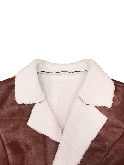 Cold-Proof Velvet Integrated Collar Coat